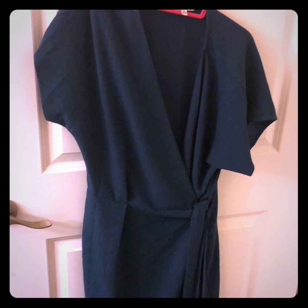Dark green wrap dress